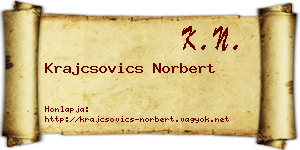 Krajcsovics Norbert névjegykártya